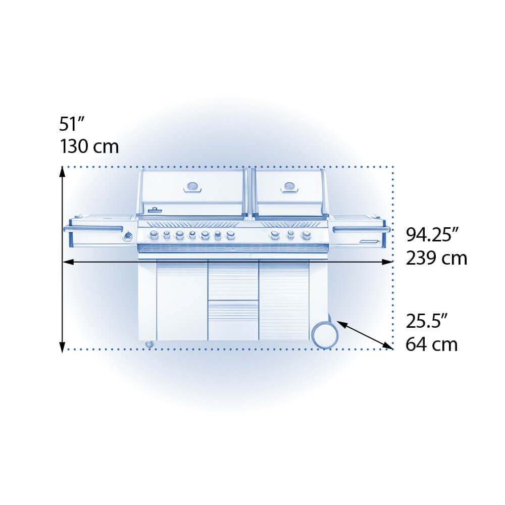 Classic Prestige® PRO 825 RSBI with Power Side Burner, Infrared Rear & Bottom Burners