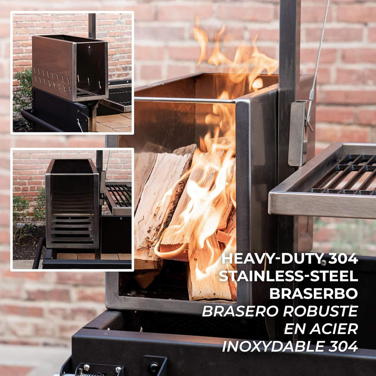 Backyard Discovery Heavy-Duty Argentine Santa Maria Wood Fire And Charcoal BBQ Grill With Brasero