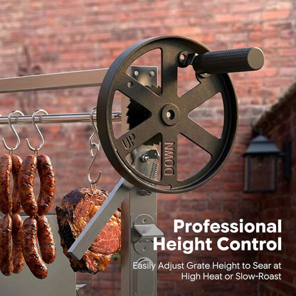 Brand-Man Heavy-Duty Argentine Santa Maria All-In-One BBQ Grill With Brasero