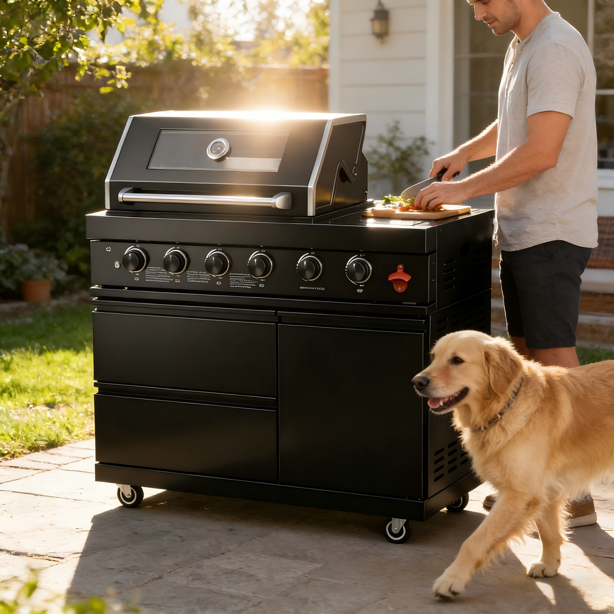 Youla Outdoor Products 46-Inch Stainless Steel Outdoor BBQ Grill