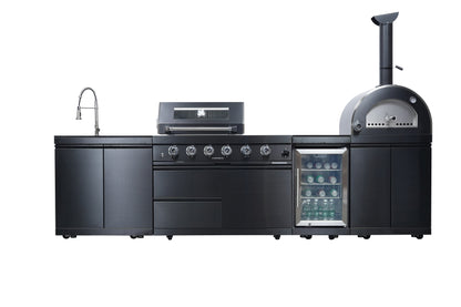 Navratil BBQ Black 125-Inch Double Stainless Steel Gas Outdoor Kitchen Barbecue Grill
