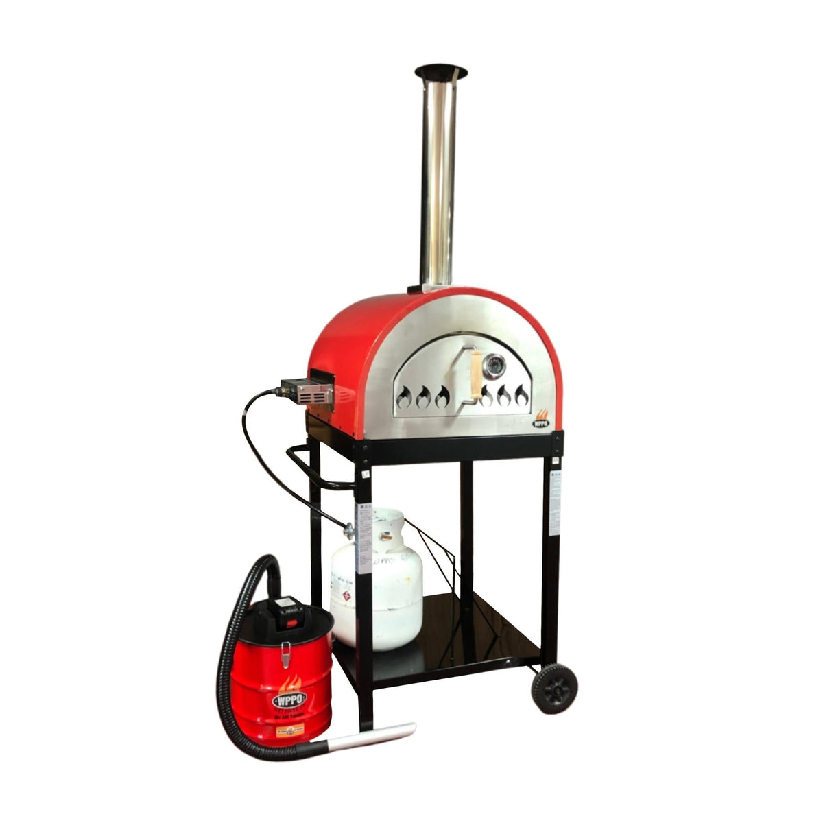 WPPO LLC Direct Traditional 25" Dual Fueled Pizza Oven With Gas Attachment- Wood and Gas Powered