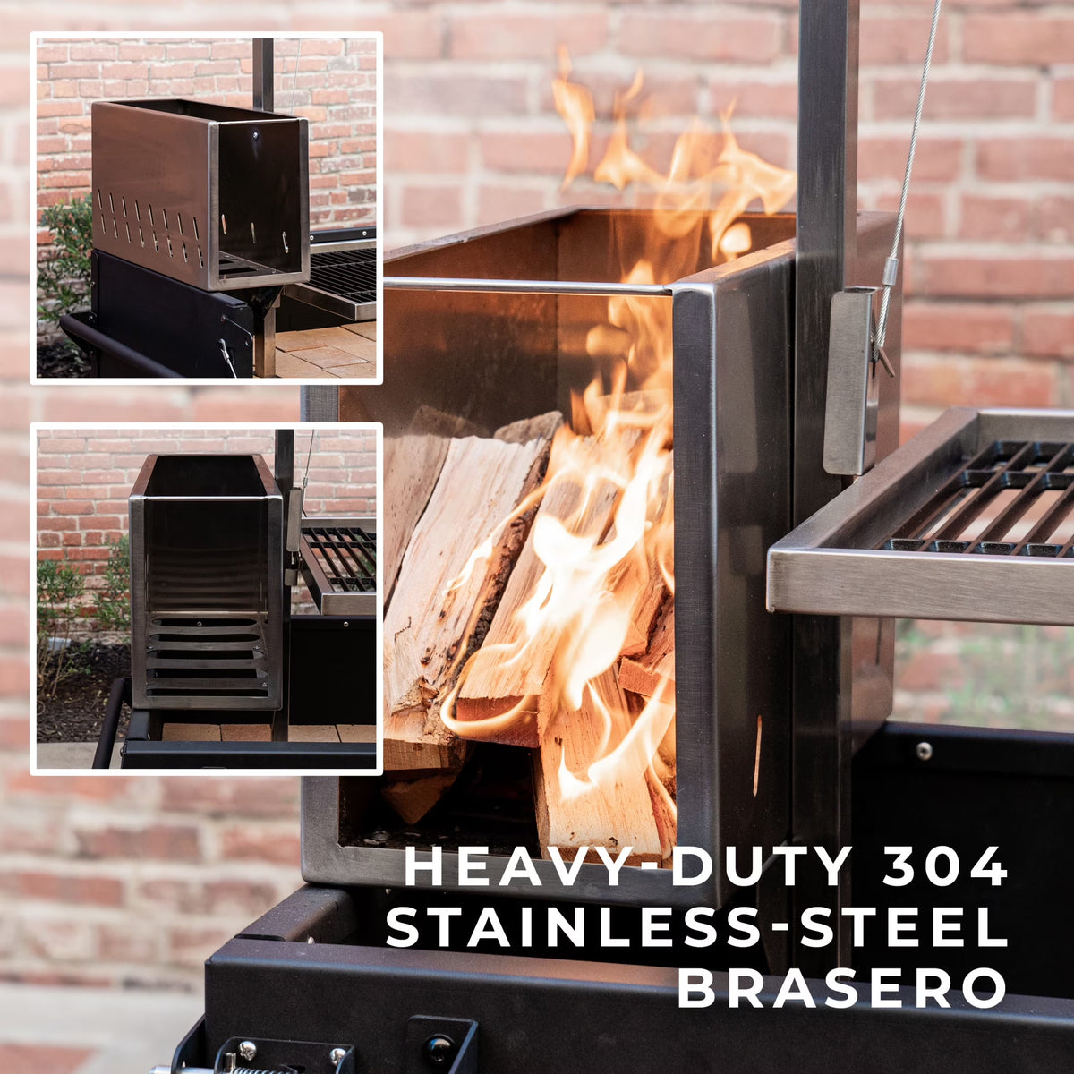 Argentine Santa Maria Wood Fire & Charcoal Steel BBQ Grill, Brasero