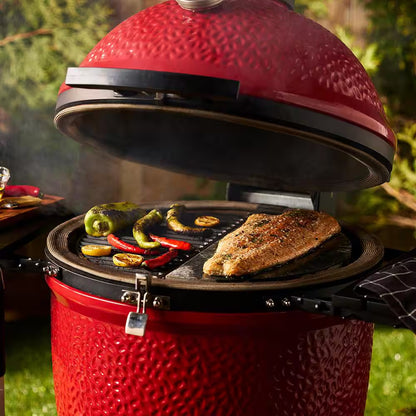 Classic Joe III 18 In. Charcoal Grill in Red with Cart, Side Shelves, and Ash Tool