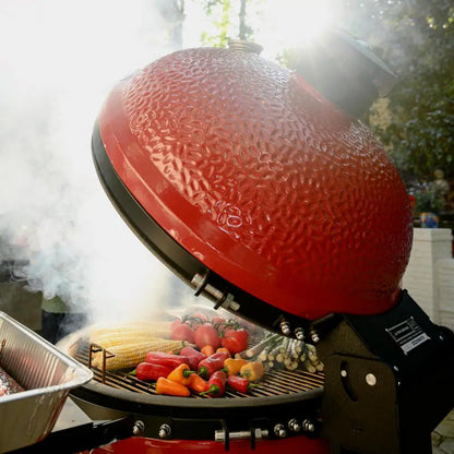 Classic Joe III 18 In. Charcoal Grill in Red with Cart, Side Shelves, and Ash Tool