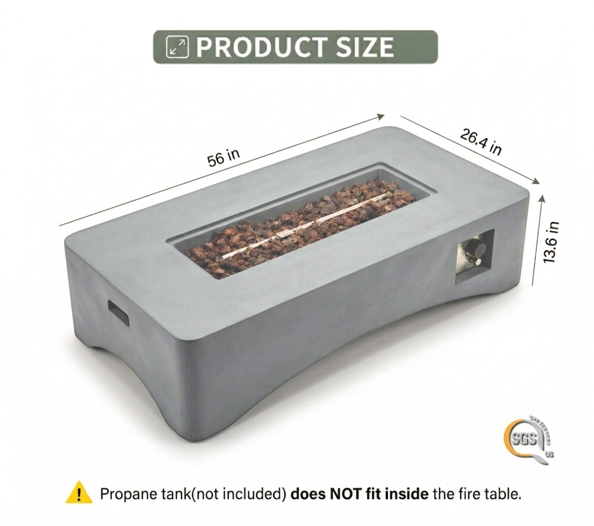 56' Propane Fire Pit Table