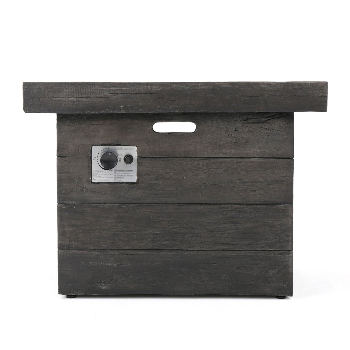 Anchorage Wood Square Fire Pit with 40,000 BTU - Gray