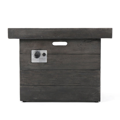 Anchorage Wood Square Fire Pit with 40,000 BTU - Gray