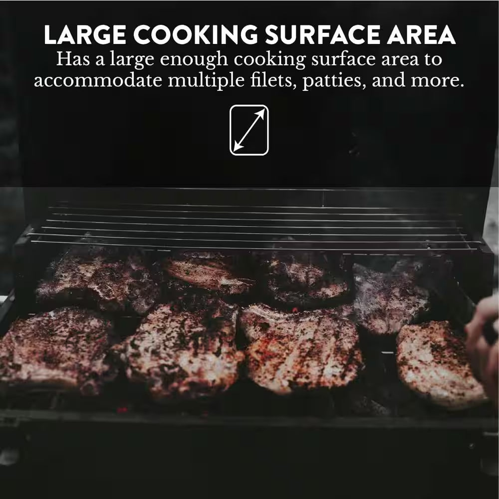 Portable Charcoal Grill 18-Inch Tabletop Grill in Black with Side Handles and Lid