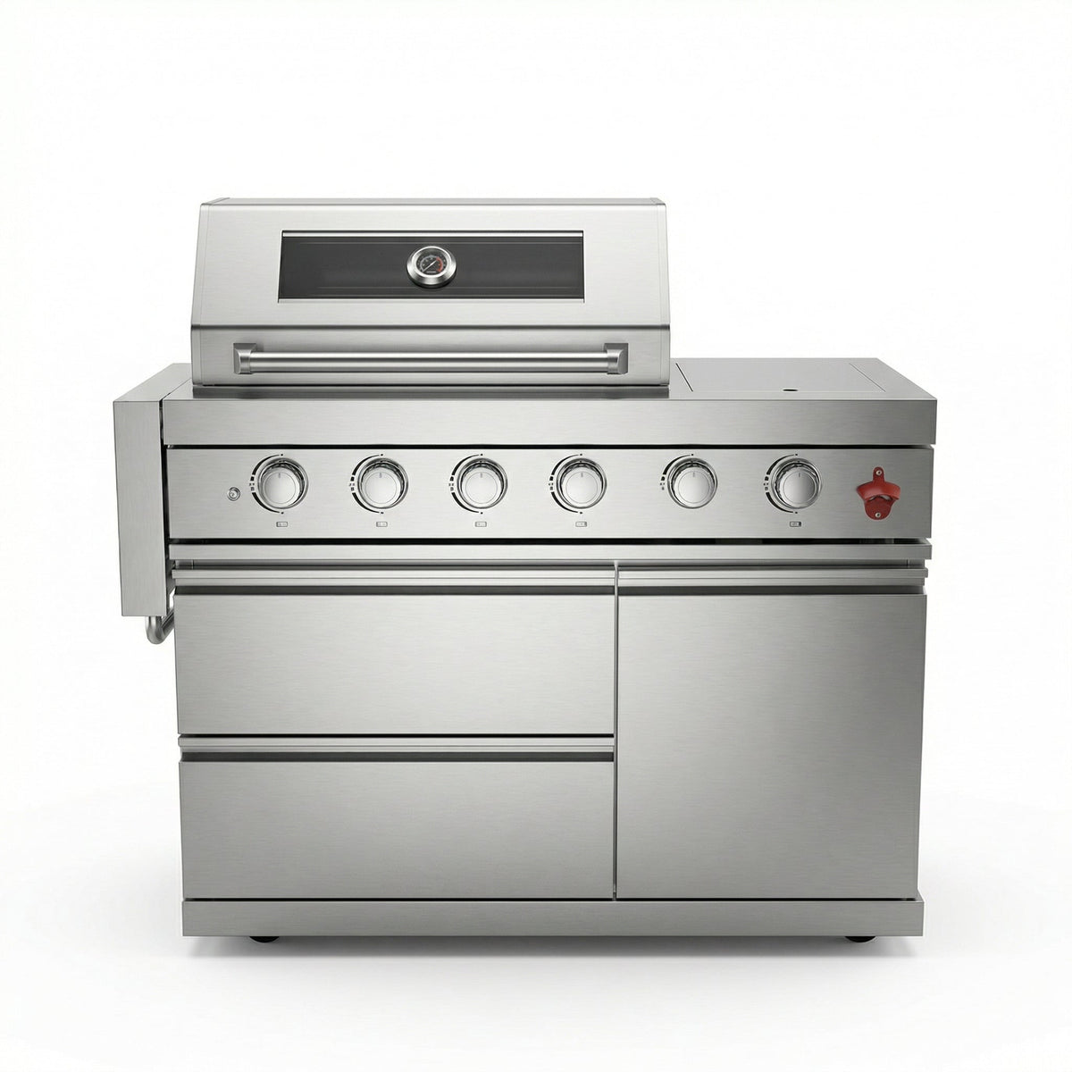 Fuente 75300 BTU 6 Burners Deluxe Stainless Steel Gas Outdoor Kitchen Barbecue Island Grill