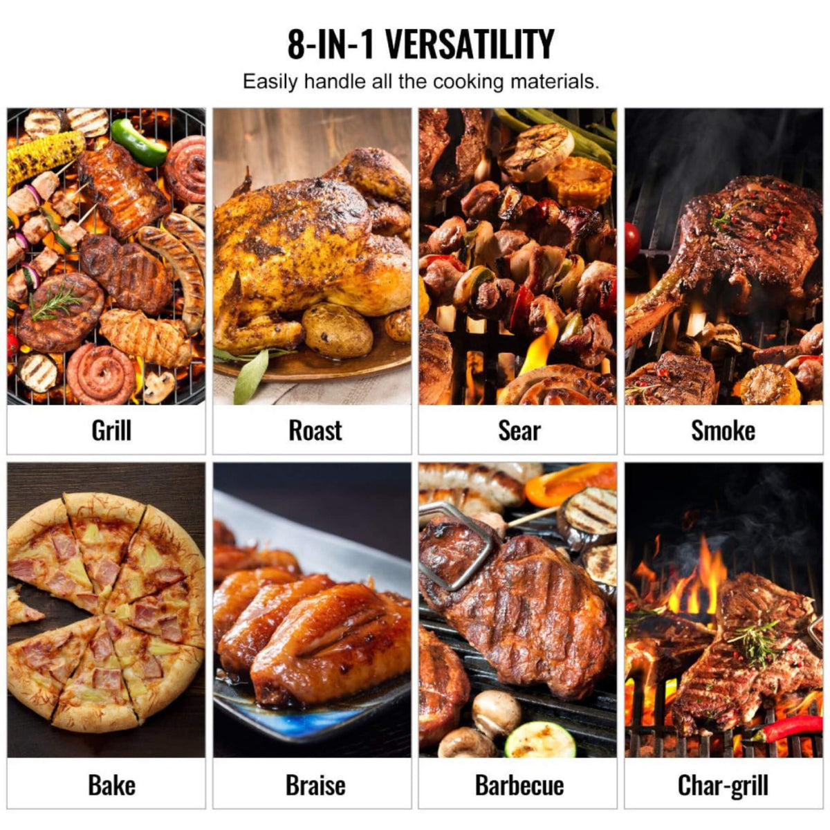 62-Inch Heavy-Duty Portable Wood Pellet BBQ Grill With Cart