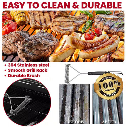 30,000 BTU 3-Burner Outdoor BBQ Portable Propane Gas Grill in Stainless Steel Silver with 2-Side Tables, 4-Wheel Casters