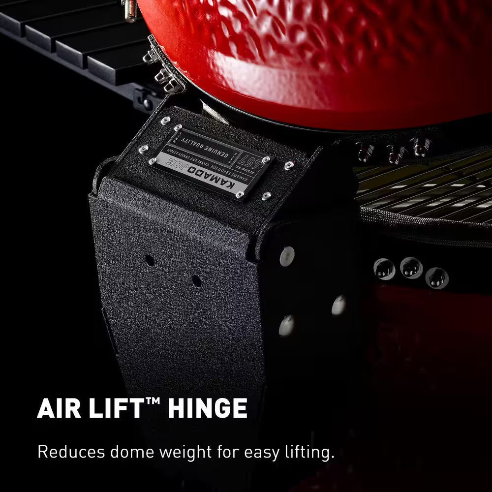 Classic Joe III 18 In. Charcoal Grill in Red with Cart, Side Shelves, and Ash Tool
