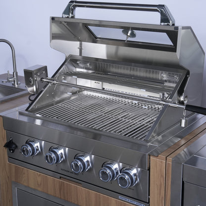 LUXEYARD NL-4B02-W Four Burner Gas Grill, 48000 BTU Stainless Steel Built-In Grill