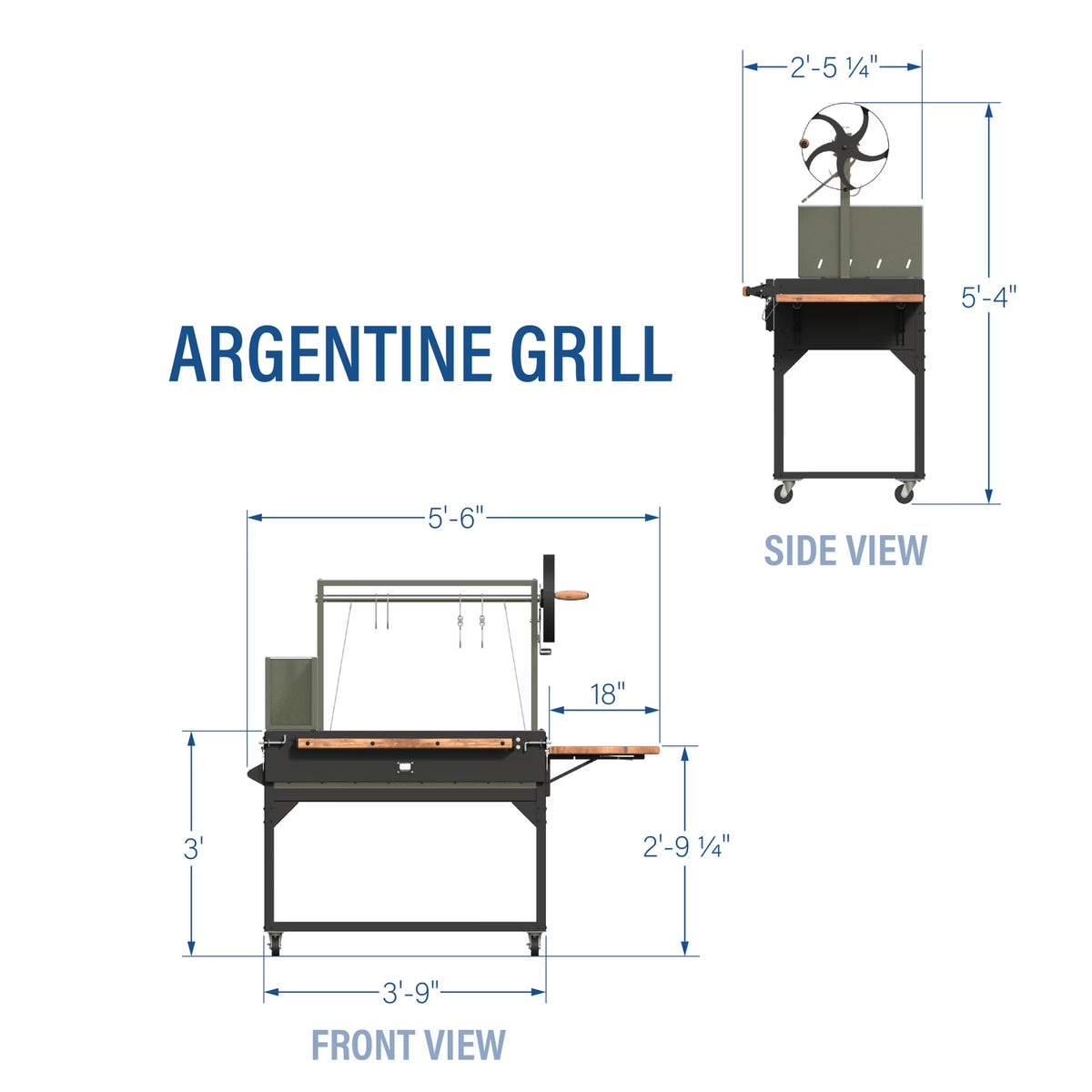 Argentine Santa Maria Wood Fire & Charcoal Steel BBQ Grill, Brasero
