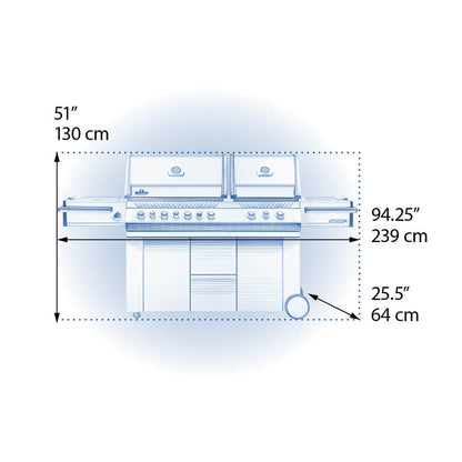 Classic Prestige® PRO 825 RSBI with Power Side Burner, Infrared Rear & Bottom Burners