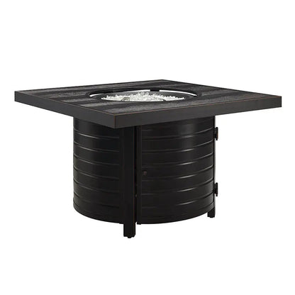 Yorke 40" Square Aluminum Convertible Gas Fire Pit Table