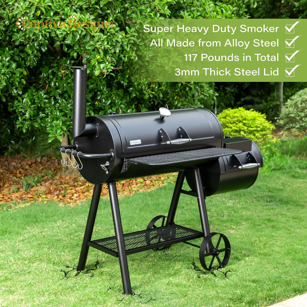 Smoker Grill Extra Large Outdoor Charcoal Barbecue Grill