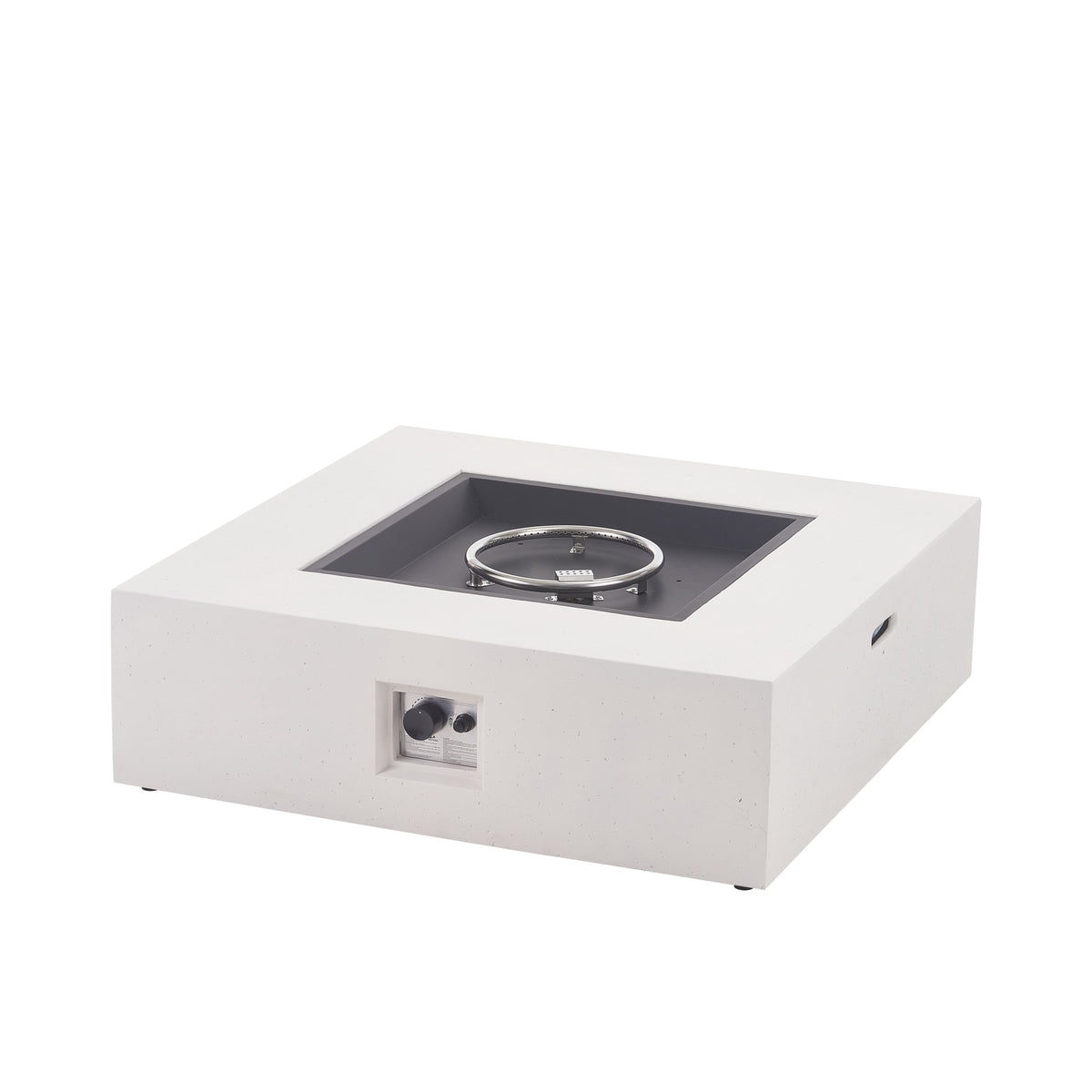 50,000 BTU Square MGO Fire Table with Propane Heating - White