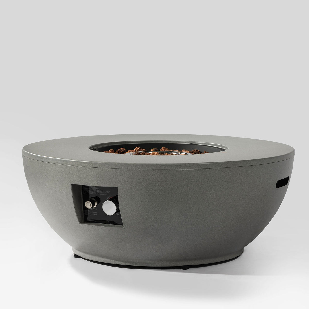 36'' Propane Gas Fire Pit Table - Grey Steel