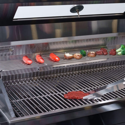 Castelle Flame Inferno Premium Black Stainless Steel 6-Burner Liquid Propane Kitchen Grill Island with Rotisserie Kit