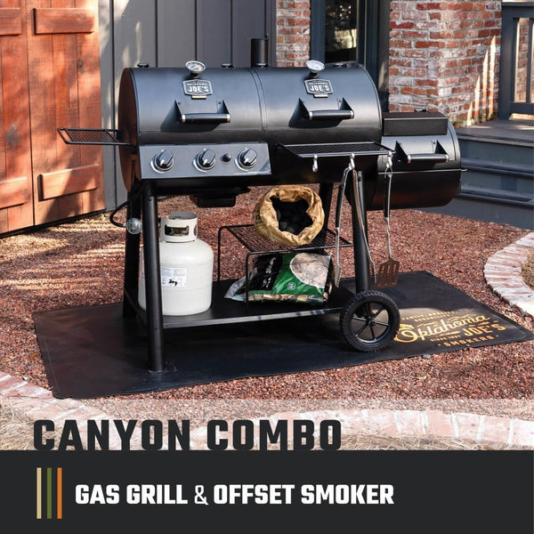 Oklahoma Joe's Canyon Combo Dual Fuel 3-Burner Propane Gas and Charcoal Smoker and Grill with 1031 Sq. In. Cooking Area in Black