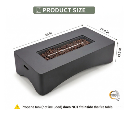56" Propane Fire Pit Table