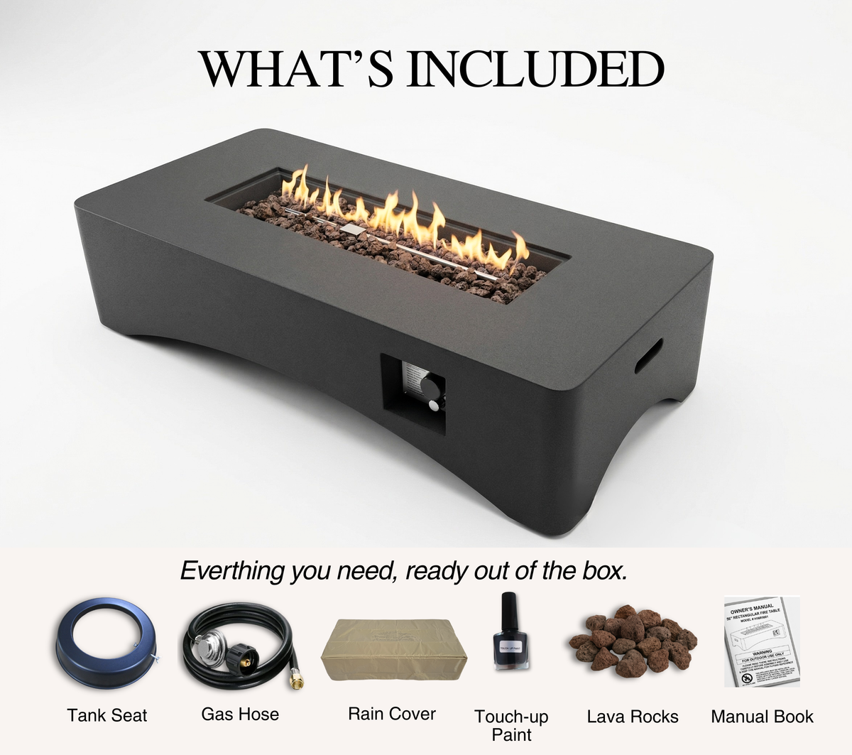 56" Propane Fire Pit Table