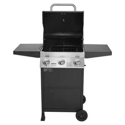 3‑Burner Propane Gas Grill 36000 BTU Stainless Steel BBQ Grill, 338 Sq.In Cooking Area with Warming Rack Freestanding Outdoor Grill for Patio Backyard Garden Cooking