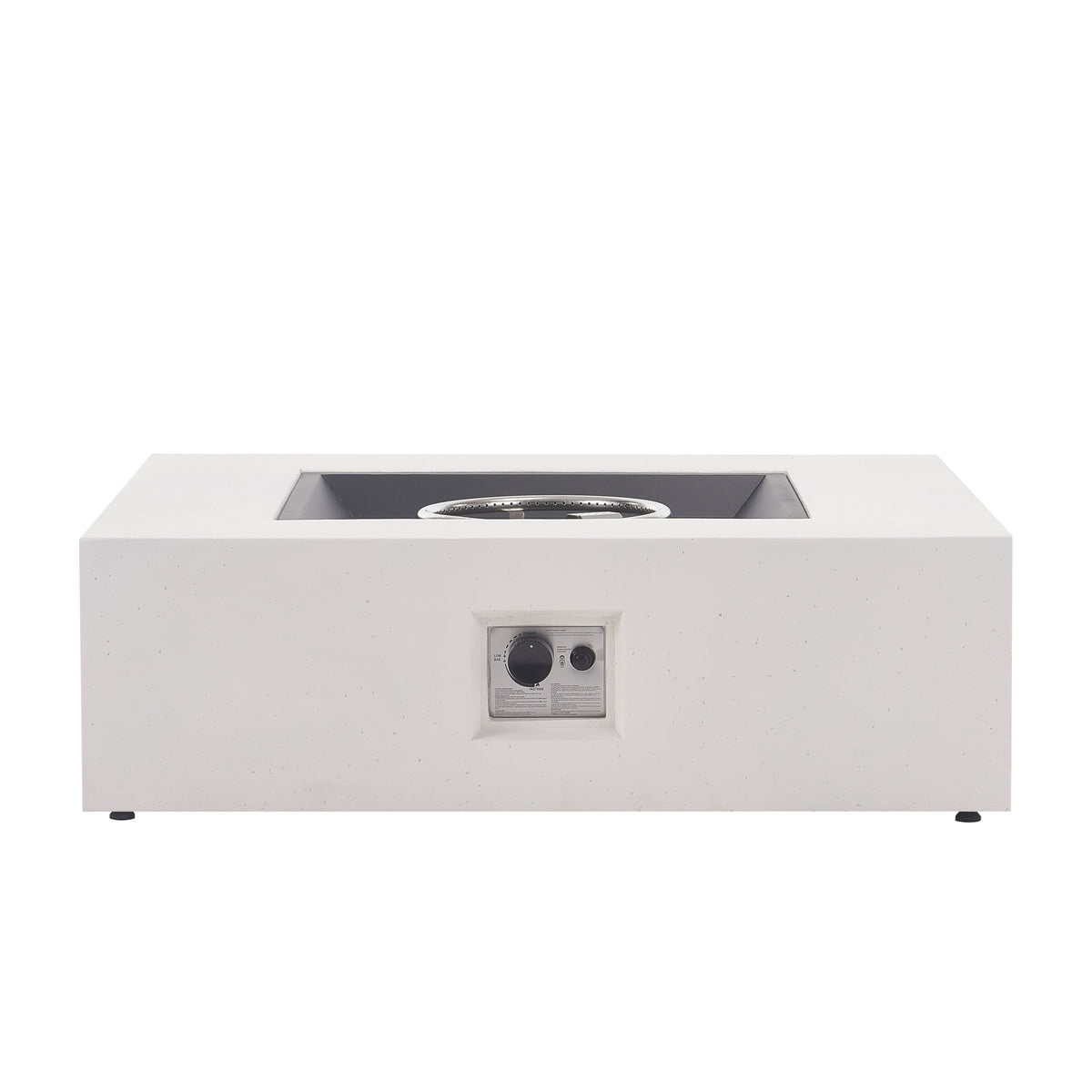 50,000 BTU Square MGO Fire Table with Propane Heating - White