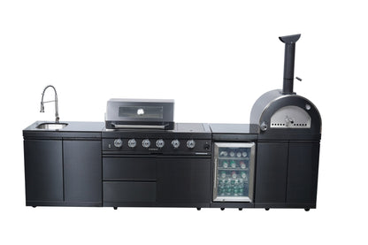 Navratil BBQ Black 125-Inch Double Stainless Steel Gas Outdoor Kitchen Barbecue Grill