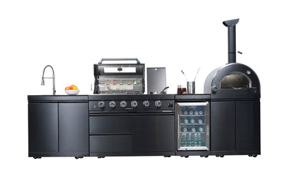 Navratil BBQ Black 125-Inch Double Stainless Steel Gas Outdoor Kitchen Barbecue Grill