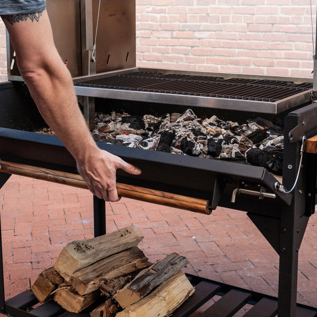 Argentine Santa Maria Wood Fire & Charcoal Steel BBQ Grill, Brasero