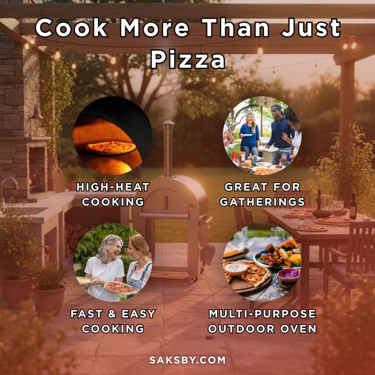 KoKoMo Grills Premium 32-Inch Stainless Steel Wood-Fired Pizza Oven [KO-PIZZAOVEN]