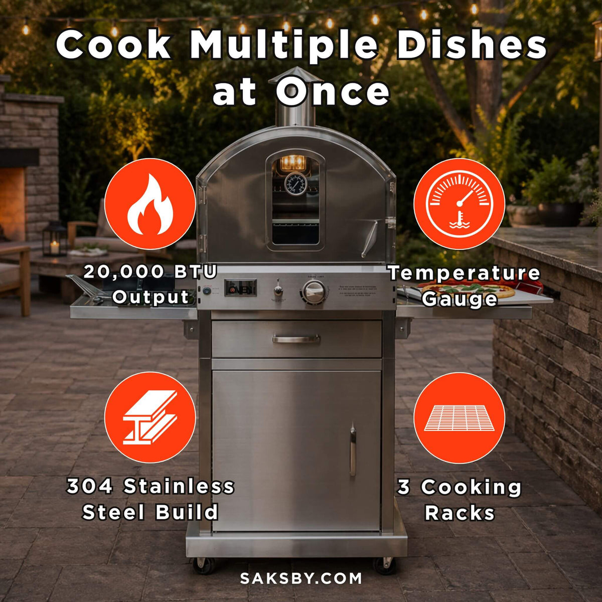 Summerset 60-Inch Outdoor Freestanding Gas Pizza Oven [SS-OVFS-LP/NG]
